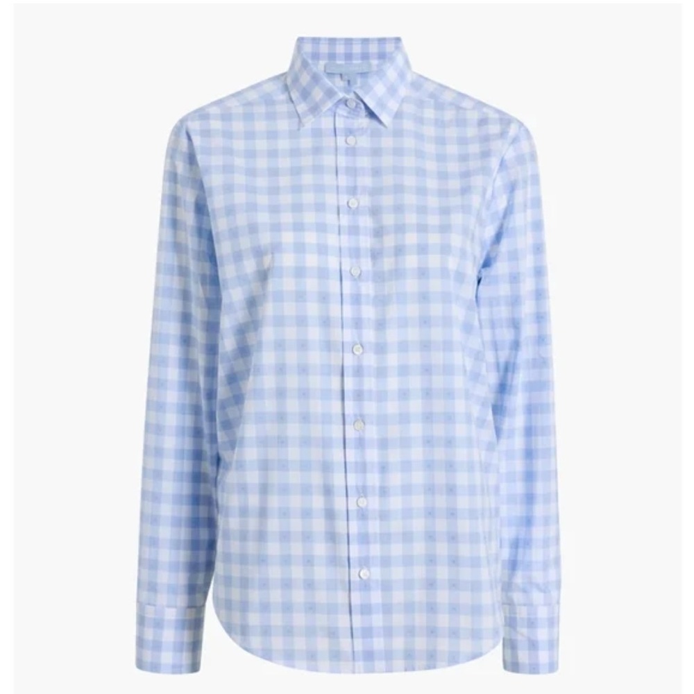 NWOT Hill House The James Shirt Blue Clip Dot Check